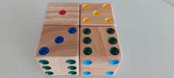 Houten dobbelstenen 40 mm (6 kleuren)