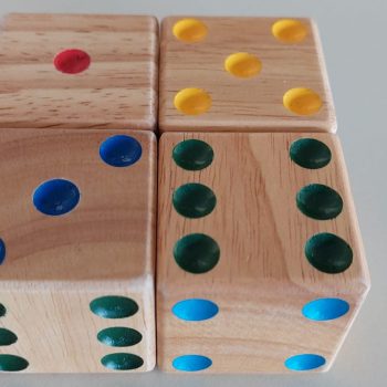 Houten dobbelstenen 40 mm (6 kleuren)