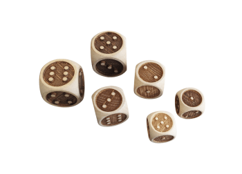 Tactiele houten dobbelstenen