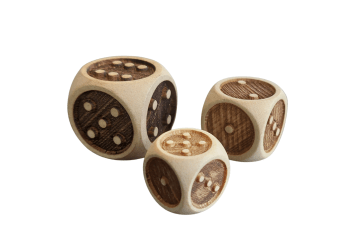 Tactiele houten dobbelstenen
