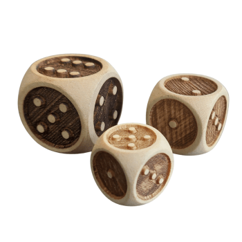 Tactiele houten dobbelstenen